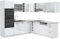 Vicco Eckküche R-Line, Küchenzeile in L-Form, Weiß Hochglanz/Weiß, 237 x 247 cm, AP Anthrazit