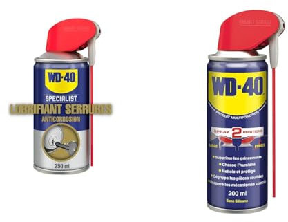 WD-40 Specialist • Lubrifiant Serrures • Spray Double Position • Anticorrosion & WD-40 Produit Multifonction Spray Double Position Sans Silicone Non Conducteur Compatible Plastiques