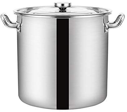 Olla para estofado con Tapa Olla Grande, diámetro 25 cm, Altura 25 cm, 12 litros, Acero Inoxidable 304, fácil de Limpiar, 8 tamaños (Color: Plata, tamaño: 25 * 25 cm (12 L))