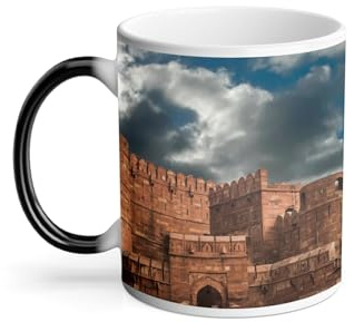 Thermoreagierende Tasse Magische Tasse – Fort D'Agra en Uttar Pradesh Indien Antikes Denkmal – 325 ml