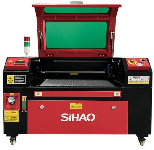60W CO2 Laser Graviermaschine 600x400mm Lasergravur Maschine Laser Cutter Laser Engraver Graviergerät Laserschneider USB Ruida/LightBurn für Holz/Papier/Kunststoff/Leder/Harz usw.(60W mit Wassertank)