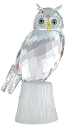 Crystal Owl Figurine Faceted Glass Bird Statue Paperweight Cute Animal Collectible Ornament Home Decor