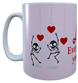 Pink Skeleton Love Every Bone in Your Body Valentine's Day Any Occasion Mug