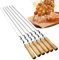 Spiedini per barbecue | spiedi in metallo riutilizzabili – 6 pezzi lunghi e riutilizzabili – Spiedini per barbecue piatti in acciaio inox per campeggio, cucina, all'aperto, grigliare carne