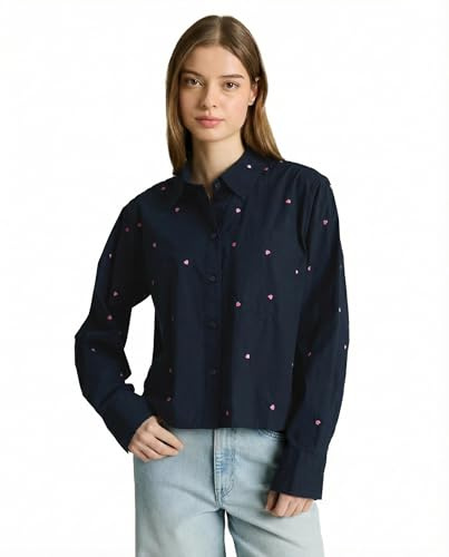 TOM TAILOR Denim Damen Poplinhemd mit Stickerei