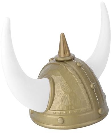 TEMPNAP Einzelner Ox Horn Helm für Festival und Cosplay Partys Brauner Kunststoff Ox Horn Hut für Feiertagsveranstaltungen Karneval und Maskeraden