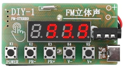 Cenei 87-108MHz AM/FM Medium Wave FM 2 Band Stereo Digital Tuning Headphone Radio Kit DIY Production Teaching Parts Button