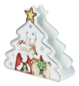 Brandani “Racconti” Portatovaglioli in New Bone China, forma abete, 13,5×4×12,5 cm, lavabile in lavastoviglie.