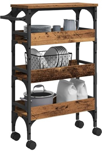 vidaXL Küchentrolley Altholz 53 x 20 x 76 cm Holzwerkstoff