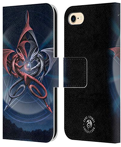 Head Case Designs Officially Licensed Anne Stokes Pentagram Dragons 3 Leather Wallet Case Compatible With Apple iPhone 7/8 / SE 2020 & 2022
