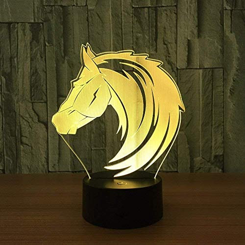 3D Pferd Lampe USB Power 7 Farben Amazing Optical Illusion 3D wachsen LED Lampe Formen Kinder Schlafzimmer Nacht Licht