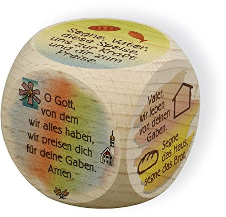 °° Kleiner GEBETSWÜRFEL 5cm (Tischgebete)