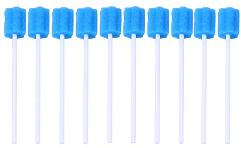 Healifty 100pcs écouvillons jetables en éponge buvette de soins de nettoyage propres éponge bâton en bouche éponge de nettoyage des dents (bleu)