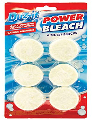6 Pack Duzzit Power Bleach Toilet Cleaner Block Tablets Loo Cistern