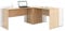 mutatio Gaming Tisch Schreibtisch Eckschreibtisch [Multifunktional] L Form Bürotisch B 185/185 x H 75 x T 75 cm Winkelschreibtisch 6 TLG. in Weiß Sonoma Eiche Home Office