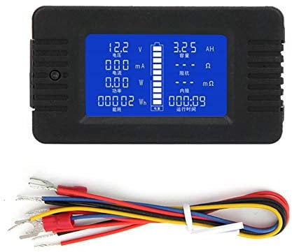 Fafeicy Pzem-015 Multifunctional Battery Meter, 2W Battery Tester, Voltage, Current, Power, Impedance, Capacity, 0-200V, 0-300A, 0-60000W, -20°C to +60°C