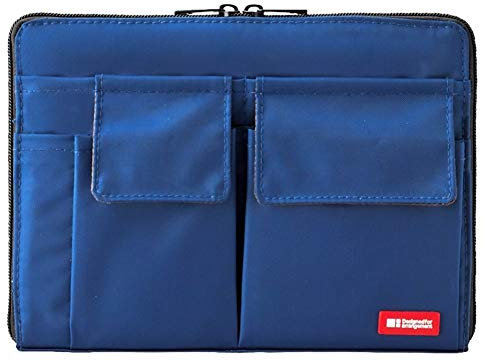 Lihit Lab Sacoche pour ordinateur portable avec poches de rangement (Bag-in-Bag), 7,1 x 9,8 pouces, Indigo (A7553-11N)