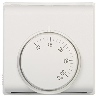 Voluxe Termostato Interruttore, 220V Regolatore di Temperatura Termostati per la Casa PlasticaTermostato Meccanico con Interruttore ON/off per la Casa del Supermercato 8.4 x 8.4 x 3.8cm