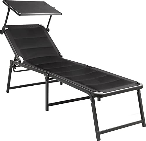 BRUNNER Aravel 3D High Duna Campingstuhl Schwarz 198 x 64 x H48/103 cm