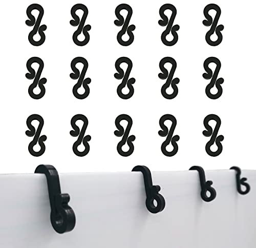 HongFuFu 100 PCS Black Gutter Hooks Clips for Outdoor Christmas Lights, Outdoor Light Hooks Clips, S Clip Hanger Hooks on Wedding Christmas Halloween Garden Decor