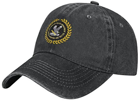 YINGD Denim Baseball Cap LAPD Swat Denim Hip-Hop Cap Atmungsaktiv Waschbar Baseball Unisex für Männer Frauen, Schwarz , One size