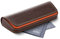 FEFI - Elegante custodia per occhiali in pelle bicolore, Colore: arancione., M