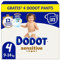 Dodot Pañales Bebé Sensitive, Talla 4 (9-14 kg), 172 Pañales + 4 Pants de Regalo, Hasta 12 h De Protección Antifugas y Cuidado de la Piel, Pack Mensual