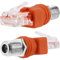 VEMNI Adaptador convertidor RF a RJ45, Paquete de 2 adaptadores Ethernet F Hembra a RJ45 Macho, acoplador coaxial, Conector Recto coaxial, Color Naranja