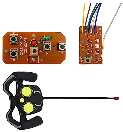 F Fityle 4CH RC Control Remoto 27MHz Circuito PCB Transmisor y Placa receptora, Piezas de Repuesto de Alto Rendimiento, Accesorios de Modelo de automóvil RC,