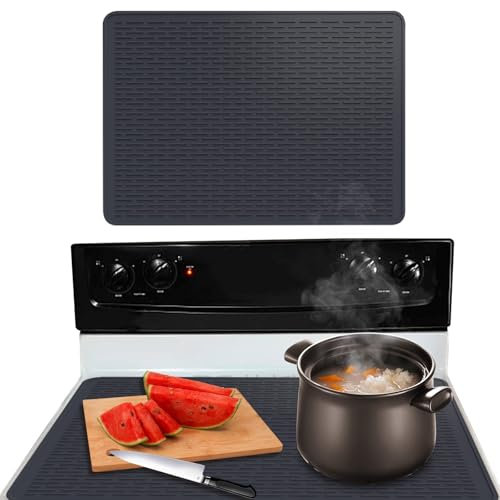 Qivine Protection Plaque Induction 71x50cm, Protege Plaque Induction en Silicone, Protege Plaque de Cuisson Multifonction, Anti Rayures Non Slip, Ajouter de l'Espace, pour Cuisine Restaurant