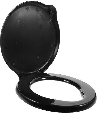 Portable Bucket Toilet Seat with Cover for Outdoor Camping and Hiking - Easy to Clean and Carry - Black Pp Material - Ideal for Emergencies and Home Use