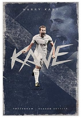 Harry Poster & Kane Englischer Profi-Fußballer Kunst Cooles Cover Poster Leinwand Poster Wandkunst Dekor Druck Bild Gemälde für Wohnzimmer Schlafzimmer Dekoration ungerahmt 20 x 30 cm