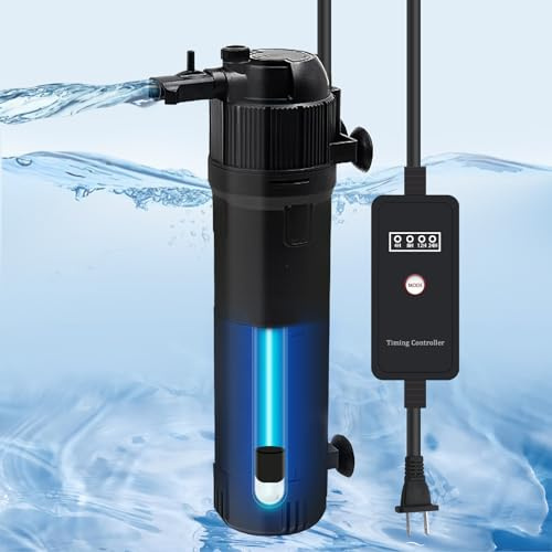 HIKPEED Aquarium Filter Fish Tank Filter U-V Filterpumpe mit Timer
