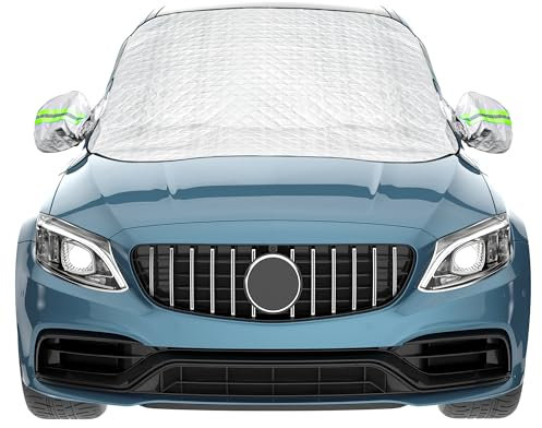 Magnetische Auto Winter Frostabdeckung, 157x126cm Autoabdeckung für Winter & Sommer mit Eisschutz, Frostschutz, Hitzeschutz & Sonnenschutz für alle PKW