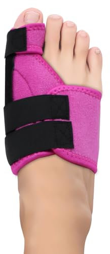 Hallux Valgus Korrektur Schiene für Linderung von Großzehenschmerzen und zur Ausrichtung der Zehen Hallux Valgus Bandage für Herren und Damen Schutz der großen Zehe (Rosenrot, Rechts)