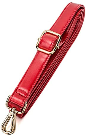 Wisafory Schultergurt Verstellbare Tragegurt PU-Leder Taschengurt Ersatz Trageriemen Umhängegurt Schulterriemen Taschen Strap Damen Handtaschen Schultertasche Riemen Zubehör rot