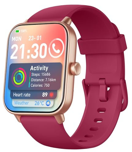 Smartwatch Damen mit Telefonfunktion,1.8 Uhren Damen mit Herzfrequenz SpO2 Stress Schlafmonitor,Alexa Integriert Watch,110 Sportmodi Fitness Tracker,IP68 Wasserdichte Sport Armbanduhr für Android iOS