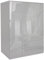 Blisswood High Gloss 3 Door Wardrobe Grey With Shelf & 2 Drawer Storage and Hanging Rail, MDF Wooden Double Wardrobe Large Cupboard Bedroom Storage Furniture For Bedroom