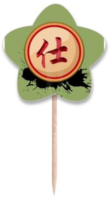 Cupcake-Picker mit chinesischem Schachmotiv, Rot