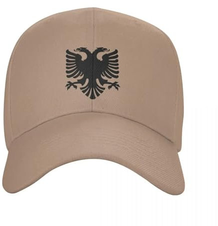 Persönlichkeit Outdoor Casual Sommermütze - Flagge Albaniens Adler Baseballmütze Damen Herren Atmungsaktiv Albanischer Stolz Vintage Einfarbig Verstellbar Papa Hut Sport Sonnenhüte,Khaki,EIN