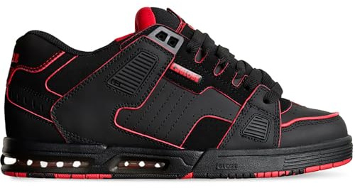 Globe Herren Fusion Skate Shoe, Schwarz/Rot/Mosaik, 47 EU