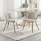 chairus Samt 2er Set Küchenstühle Esszimmerstühle für Wohnzimmer Moderne Akzentstühle mit Metallbeinen für Küchen (Beige)