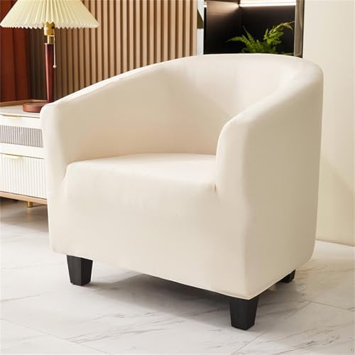 Hearda Copripoltrona 1 Posto Semplice, Colore alla Moda Copripoltrona, Elastico Copri Poltrona con Braccioli, Antiscivolo Cocktail Copri Poltrona, per Bar Soggiorno Camera da Letto (Beige)