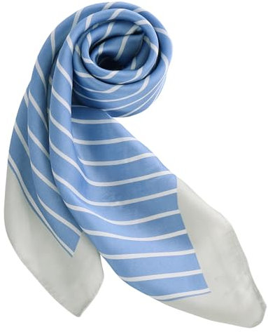 DAMILY Bandana Halstuch Damen, Damen Herren Schal Faux Seidenschal Blume Silk Square Scarves Bandanas Kopftuch Schal 70 * 70 cm Bunte (Blau)