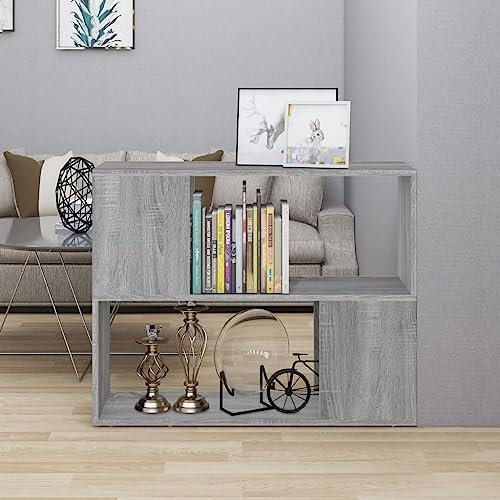 Iiaky 826645 Libreria/Divisorio Grigio Sonoma 80x24x63 cm Mobile TV Mobile Porta Televisore,Mobiletto Industriale Tavolino Basso Vintage Console per Salotto