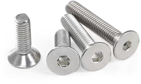 20 viti a testa svasata M6 x 30, in acciaio inox, esagonale, filettatura metrica, viti a testa svasata durevoli per mobili, ingegneria meccanica e fai da te, viti M6 di alta qualità con esagono