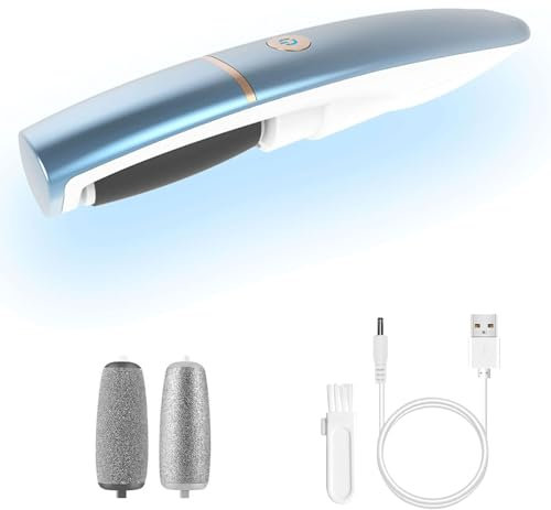 SilkaFeed Mühelos Glatte und Gepflegte Füße, Elektrischer Hornhautentferner 2 Schleifköpfe (fein & grob), USB-aufladbar, kabellos für Damen & Herren Zuhause (Blau)