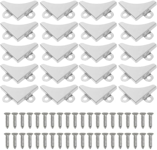 20 Pièces Supports D'angle pour Miroir, fixation miroir, en Forme de L Accolades d'angle Argent 30,3 * 10 * 5,5mm