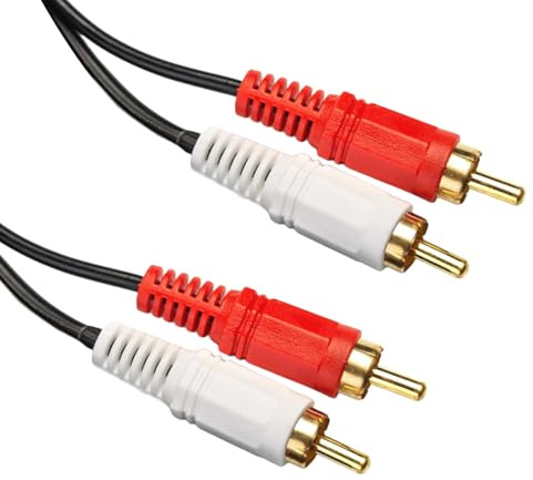 2RCA to 2RCA Cable,Male to Male Wire,RCA Audio Cable Phono Plugs(1.5m) | 1 Pcs Audio Video Connection Cable, RCA Composite Stereo Audio Cable Cord for TV, Mobile Phones, MP3, HiFi