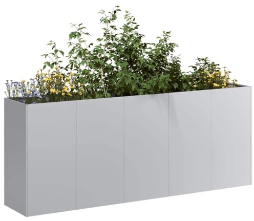 Generico Fioriera 200x40x80 cm in Acciaio Zincato,Casa e Giardino,Prato e Giardino,Giardinaggio,Vasi e fioriere-860729